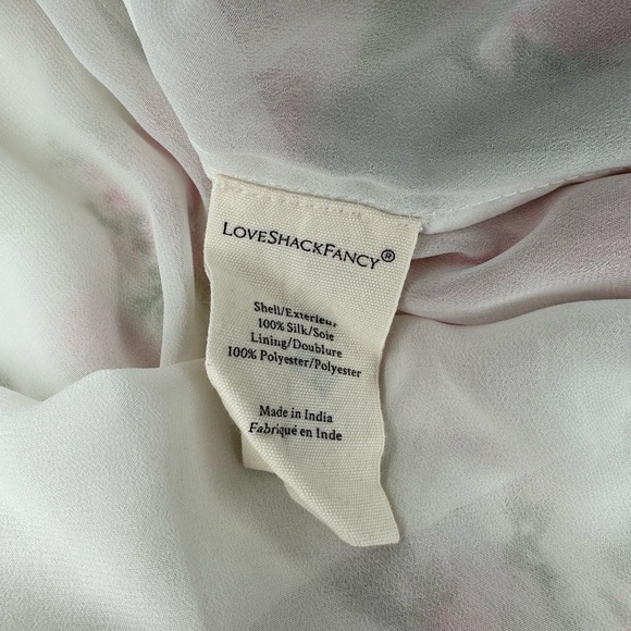LoveShackFancy Rose Floral Silk Ruffle Mini Skirt size XS - Picture 7 of 7